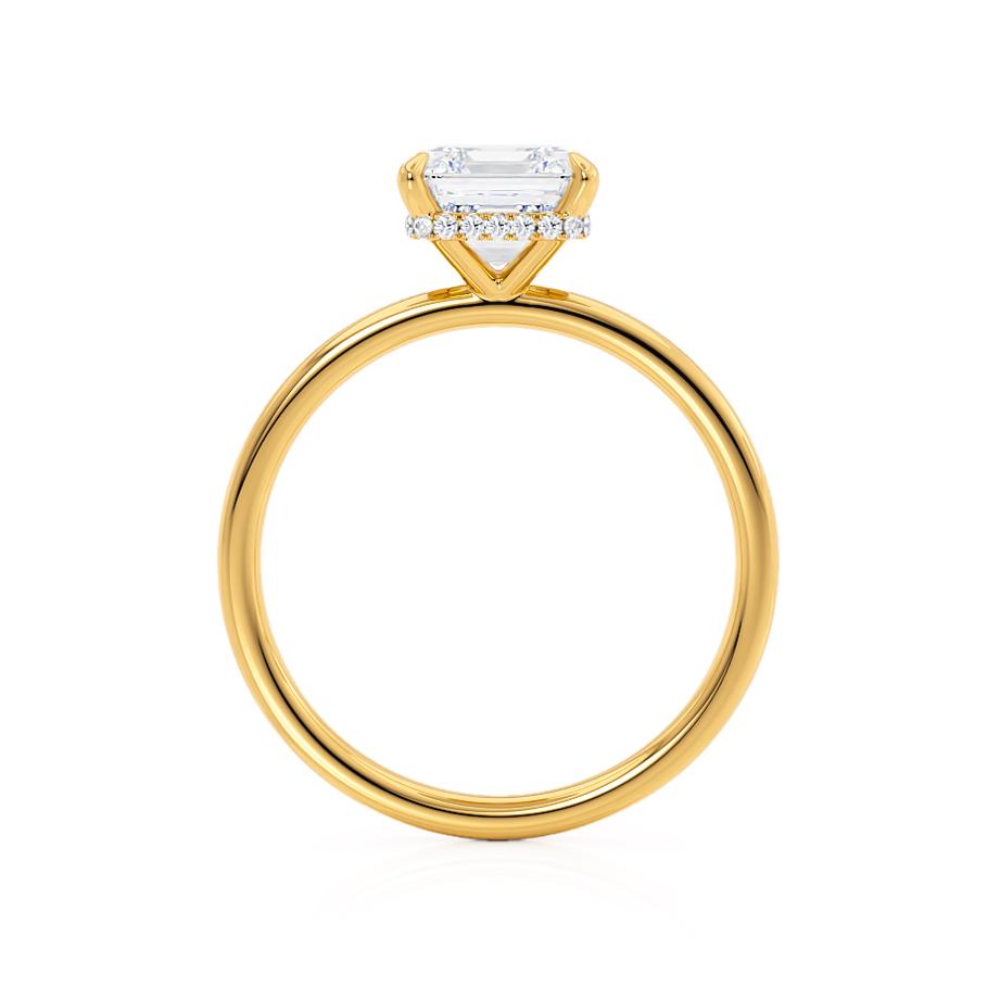 1.50 CT Asscher Shaped Moissanite Hidden Halo Style Engagement Ring