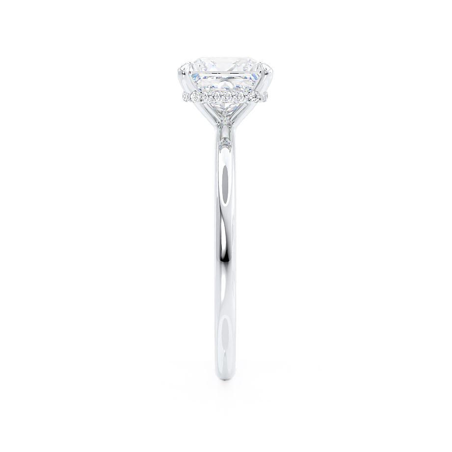 1.50 CT Princess Shaped Moissanite Hidden Halo Engagement Ring