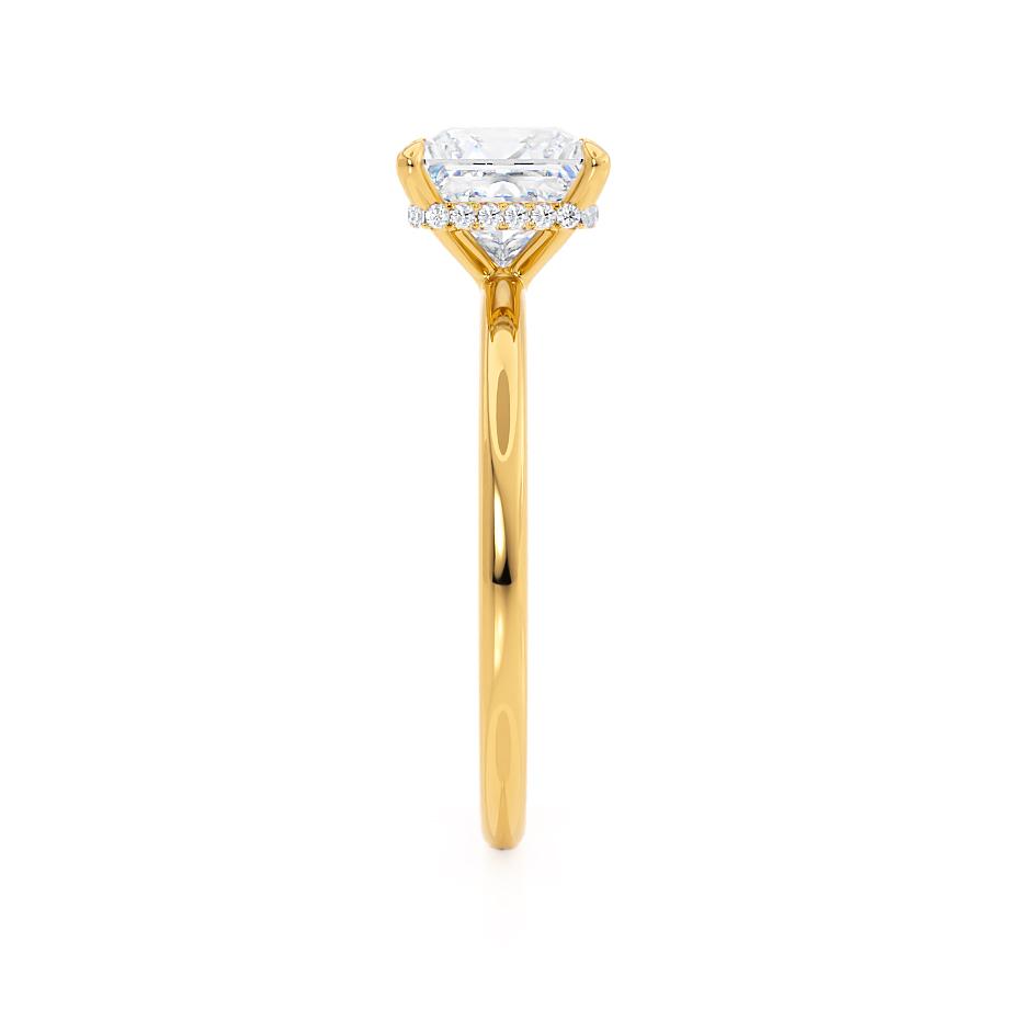 1.50 CT Princess Shaped Moissanite Hidden Halo Style Engagement Ring