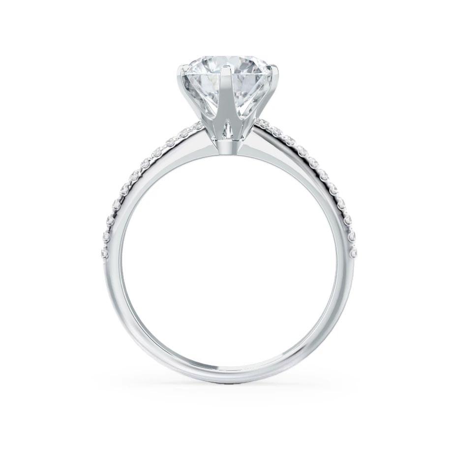 2.20 CT Round Shaped Moissanite Solitaire Pave Style Engagement Ring
