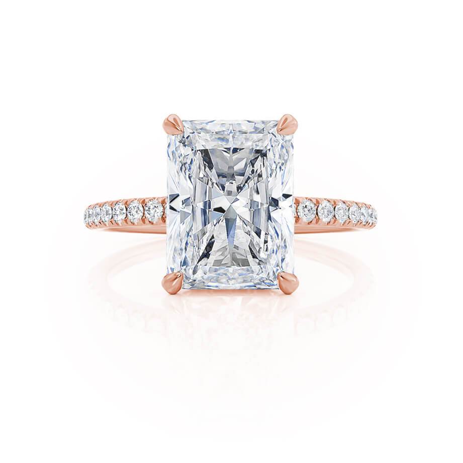 1.80 CT Radiant Shaped Moissanite Hidden Halo Style Engagement Ring