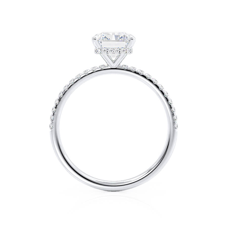 1.80 CT Radiant Shaped Moissanite Hidden Halo Style Engagement Ring