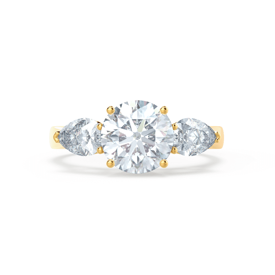 1.0 CT Round Shaped Moissanite Three Stone Engagement Ring