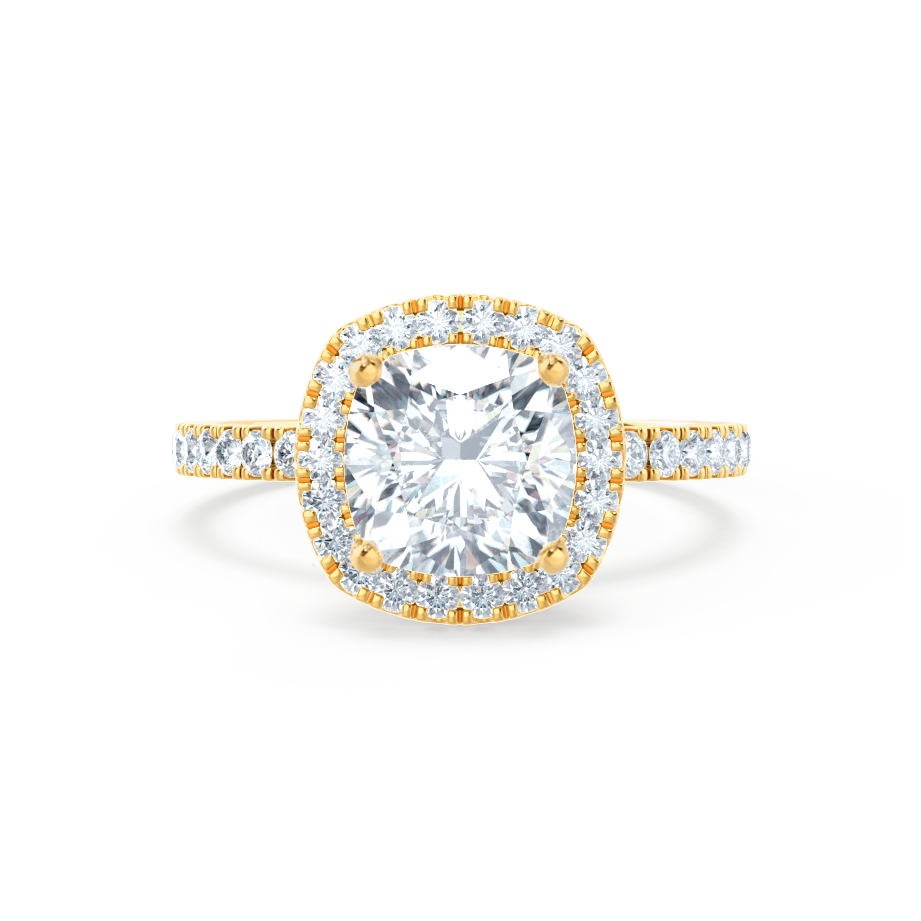 1.70 CT Cushion Shaped Moissanite Halo Style Engagement Ring