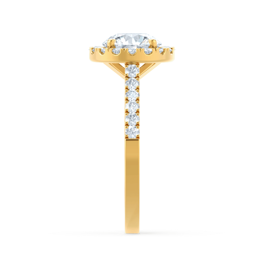 1.0 CT Round Shaped Moissanite Halo Style Engagement Ring