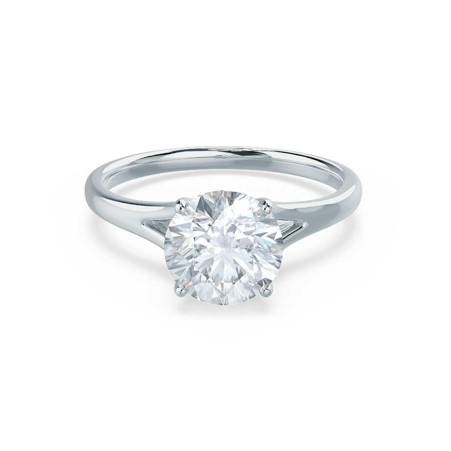 0.50 CT Round Shaped Moissanite Solitaire Style Engagement Ring