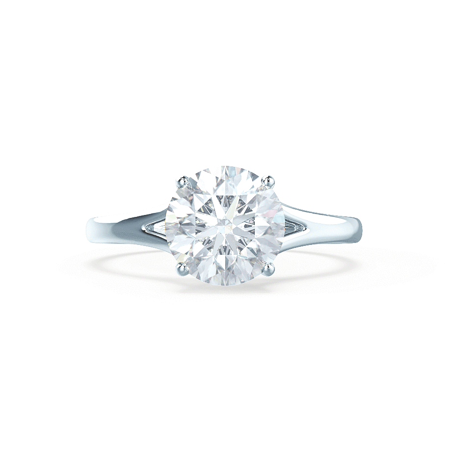 0.50 CT Round Shaped Moissanite Solitaire Engagement Ring