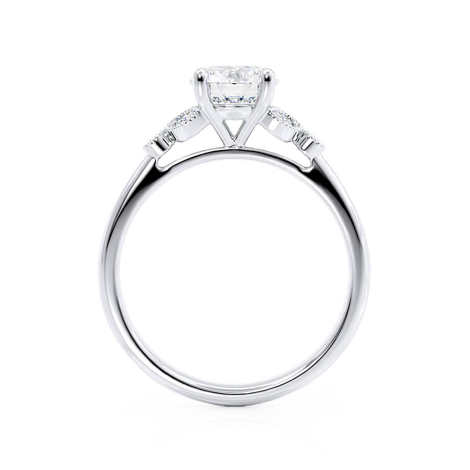 1.5 CT Round Shaped Moissanite Cluster Style Engagement Ring