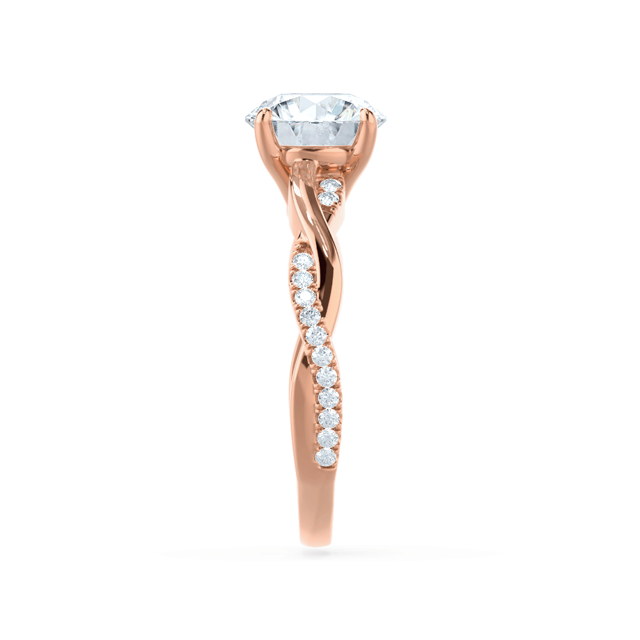 0.80 CT Round Shaped Moissanite Solitaire Twisted Style Engagement Ring