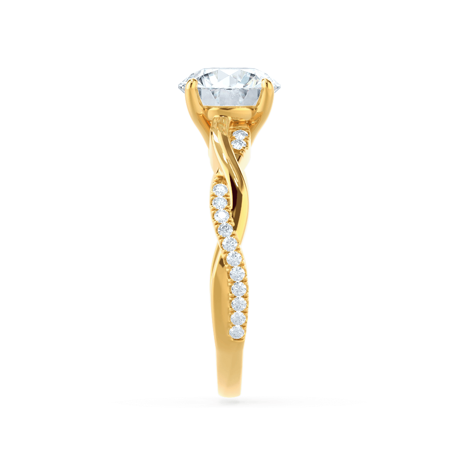 1.0 CT Round Shaped Moissanite Solitaire Twisted Style Engagement Ring