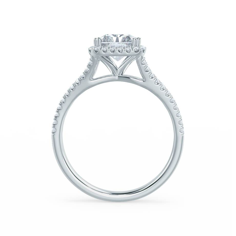 1.80 CT Radiant Shaped Moissanite Halo Split Shank Style Engagement Ring