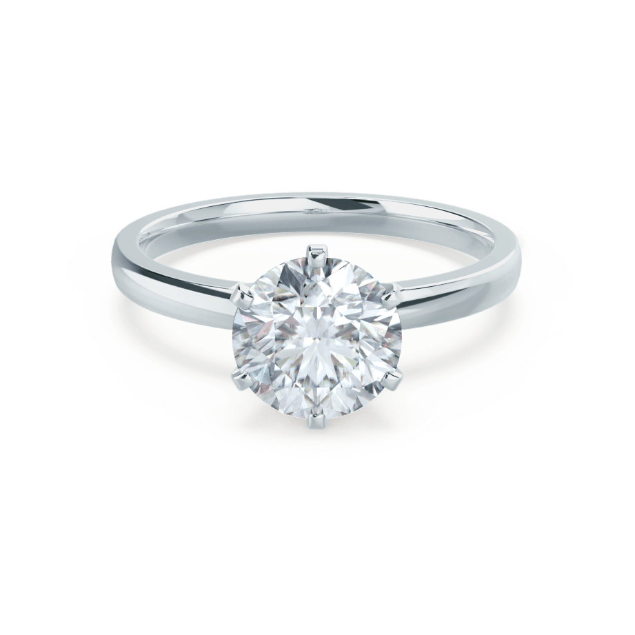 1.50 CT Round Shaped Moissanite Solitaire Engagement Ring
