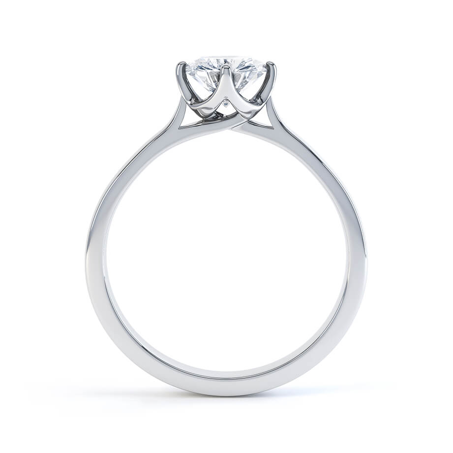 1.0 CT Round Shaped Moissanite Solitaire Style Engagement Ring
