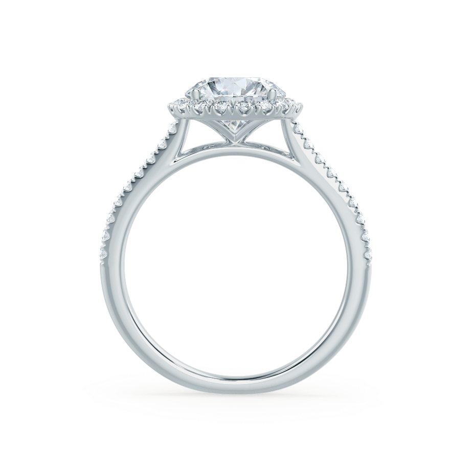 1.0 CT Round Shaped Moissanite Halo Engagement Ring