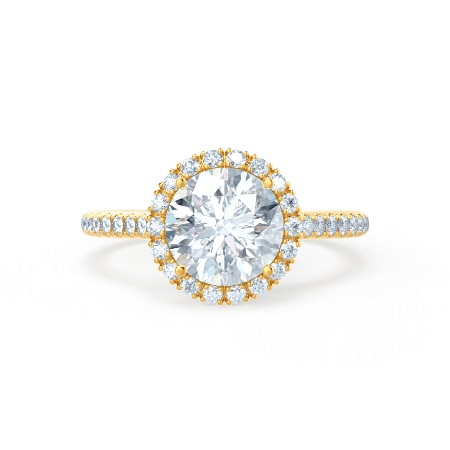 1.0 CT Round Shaped Moissanite Halo Style Engagement Ring