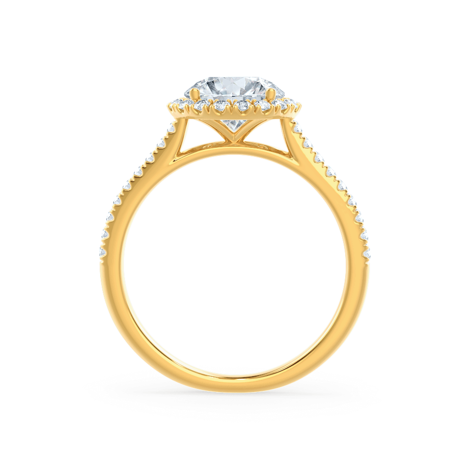 1.0 CT Round Shaped Moissanite Halo Style Engagement Ring
