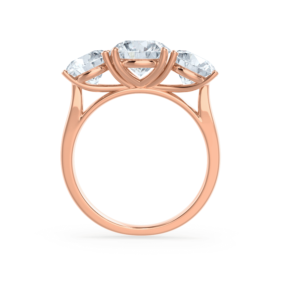 1.50 CT Round Shaped Moissanite Three Stone Style Engagement Ring