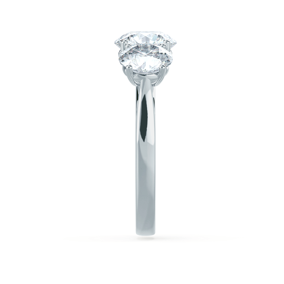 1.50 CT Round Shaped Moissanite Three Stone Style Engagement Ring