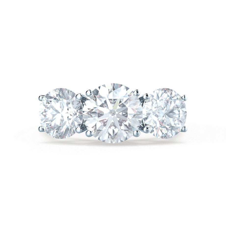1.50 CT Round Shaped Moissanite Three Stone Style Engagement Ring