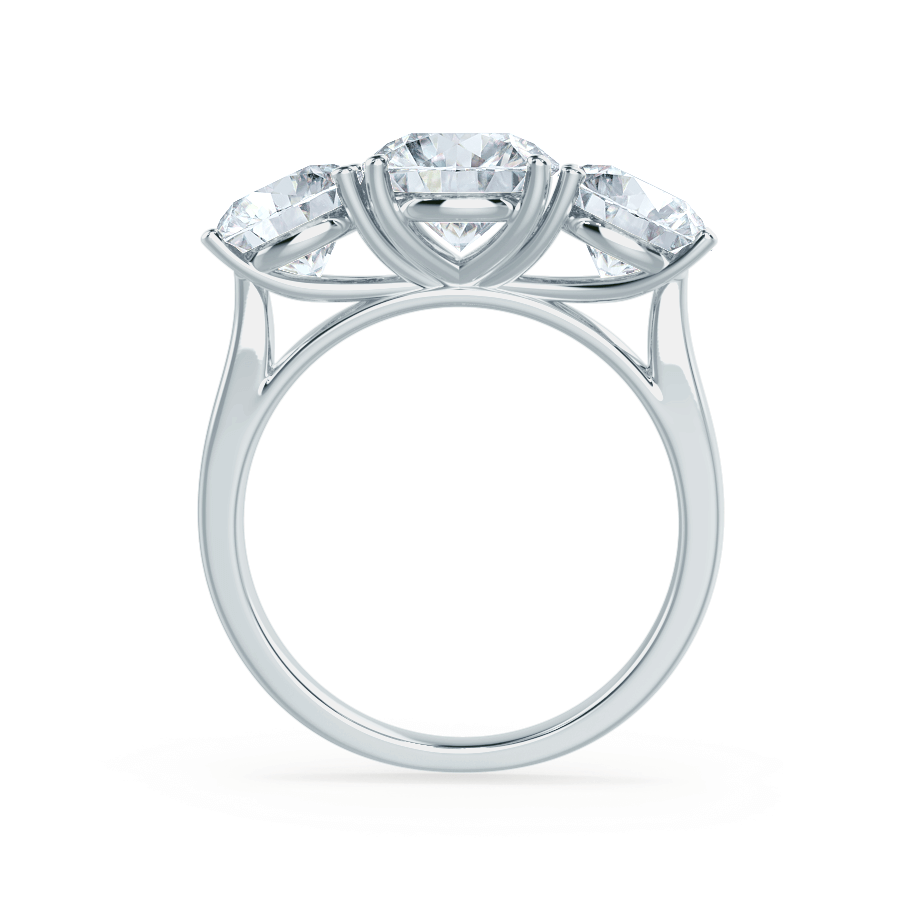 1.50 CT Round Shaped Moissanite Three Stone Style Engagement Ring