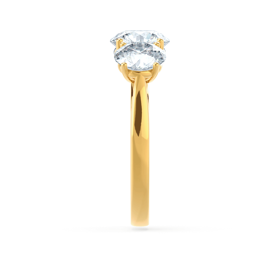 1.50 CT Round Shaped Moissanite Three Stone Style Engagement Ring