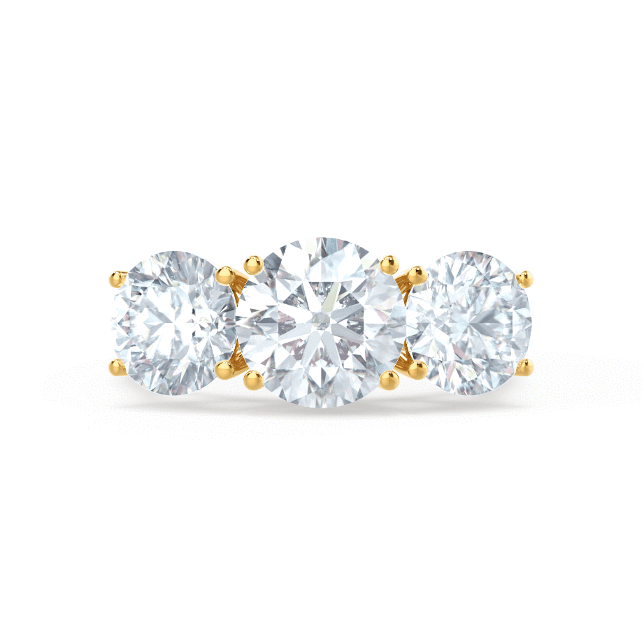 1.50 CT Round Shaped Moissanite Three Stone Style Engagement Ring