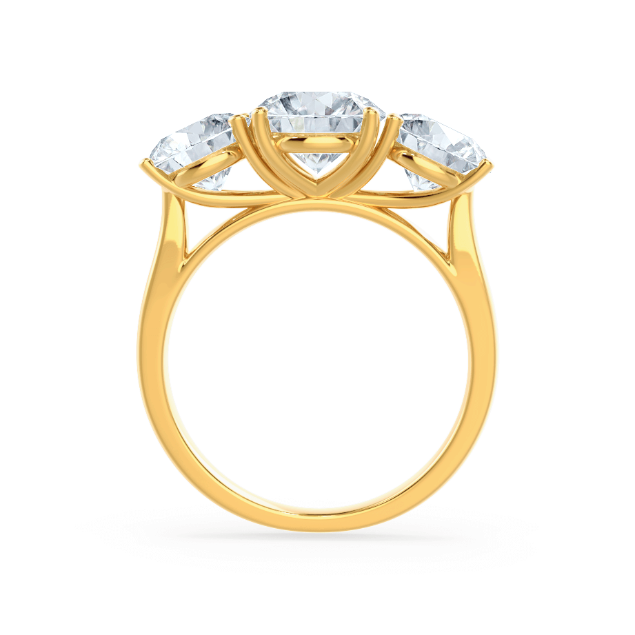 1.50 CT Round Shaped Moissanite Three Stone Style Engagement Ring