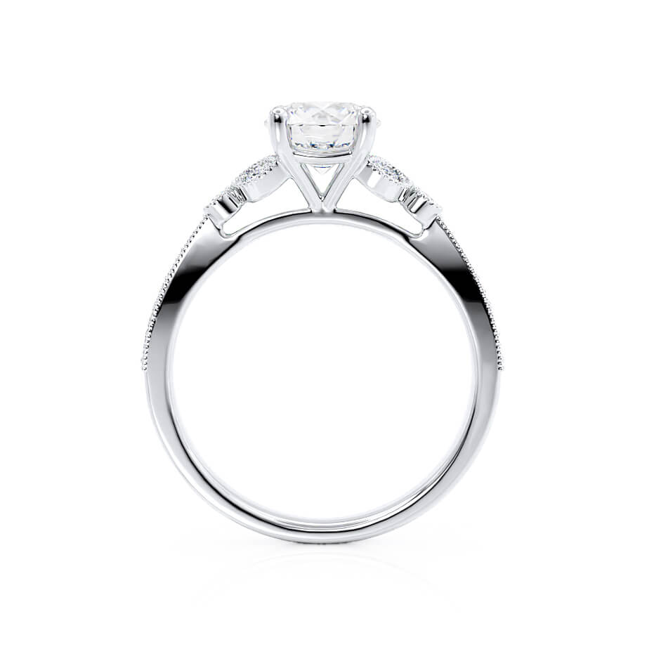 1.50 CT Round Shaped Moissanite Cluster Style Engagement Ring