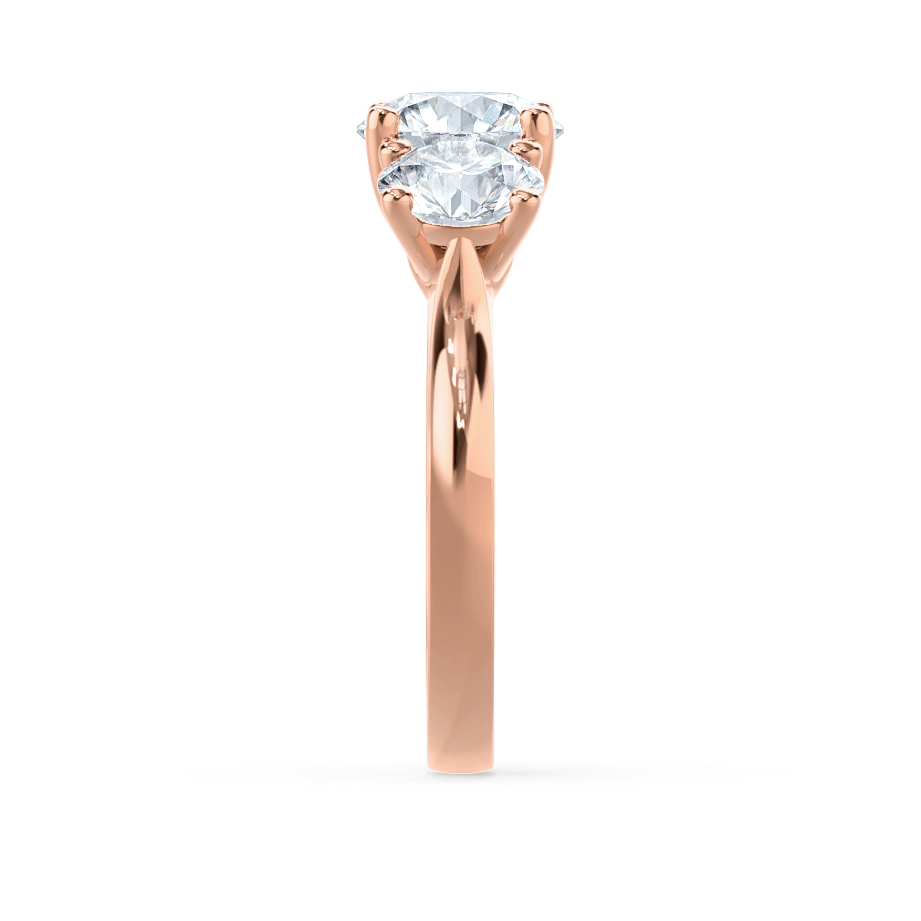 1.0 CT Round Shaped Moissanite Three Stone Style Engagement Ring