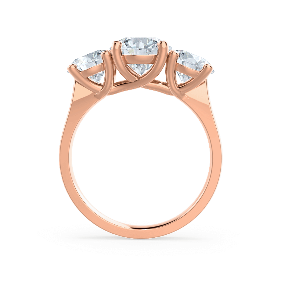 1.0 CT Round Shaped Moissanite Three Stone Style Engagement Ring