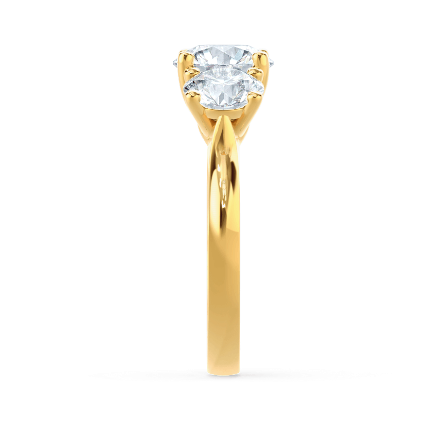 1.0 CT Round Shaped Moissanite Three Stone Style Engagement Ring