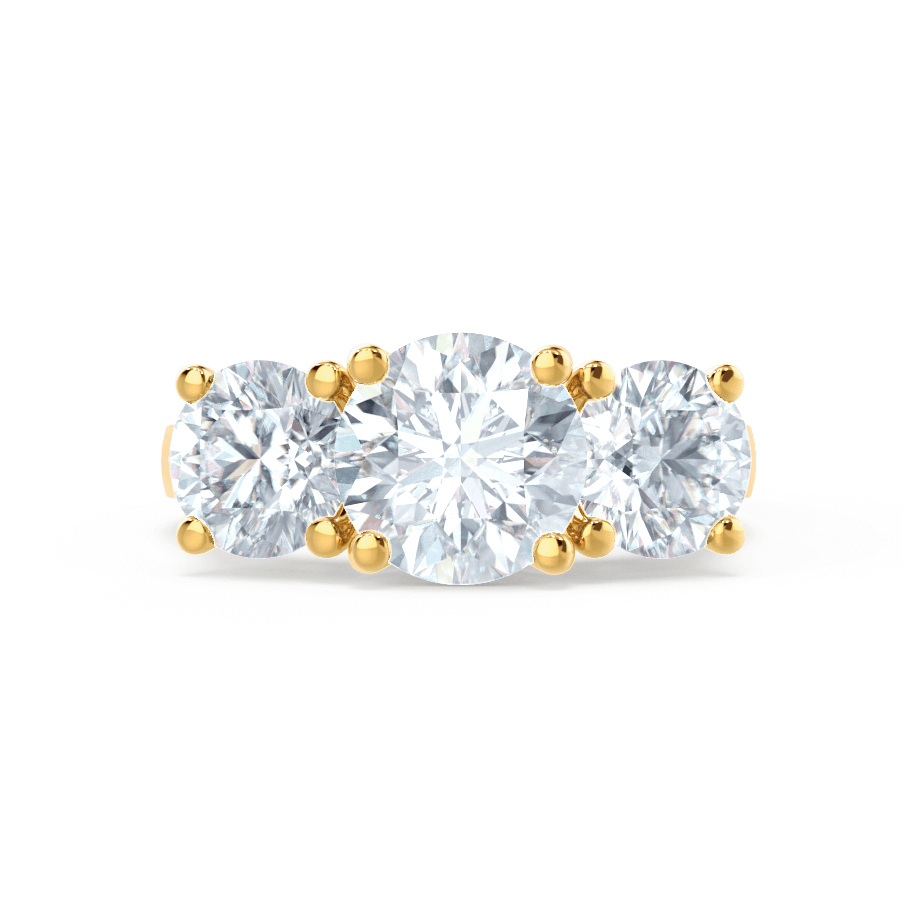1.0 CT Round Shaped Moissanite Three Stone Style Engagement Ring