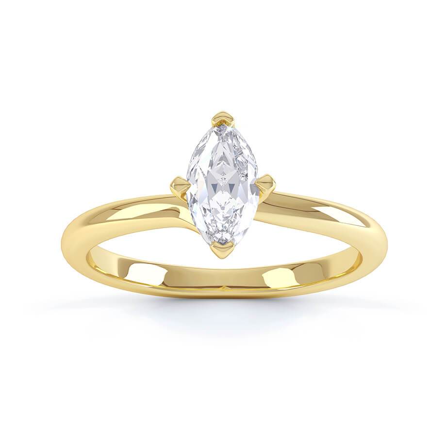 0.90 CT Marquise Shaped Moissanite Solitaire Style Engagement Ring