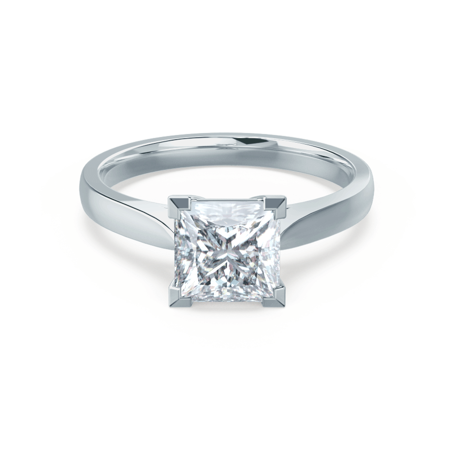 1.50 CT Princess Shaped Moissanite Solitaire Engagement Ring