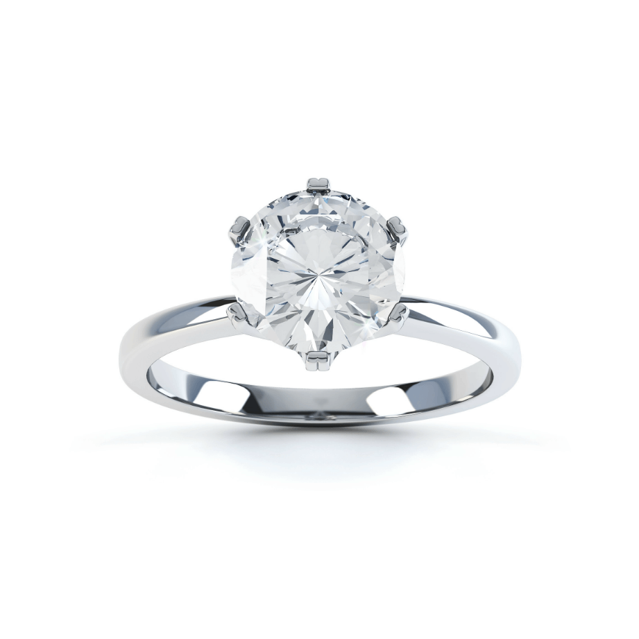 1.50 CT Round Shaped Moissanite Solitaire Style Engagement Ring