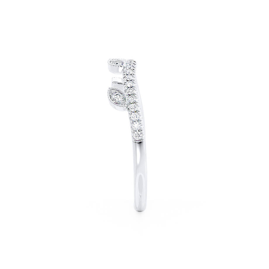 0.21 CT Round Shaped Moissanite Vintage Style Wedding Band