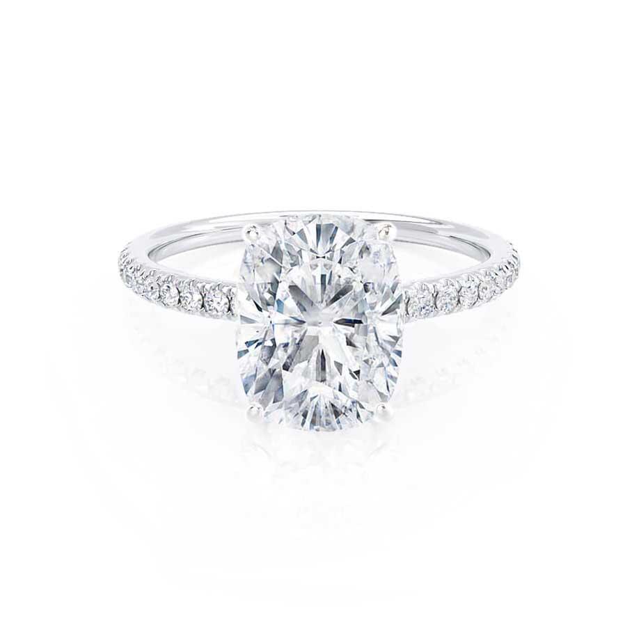 1.75 CT Elongated Cushion Shaped Moissanite Solitaire Engagement Ring
