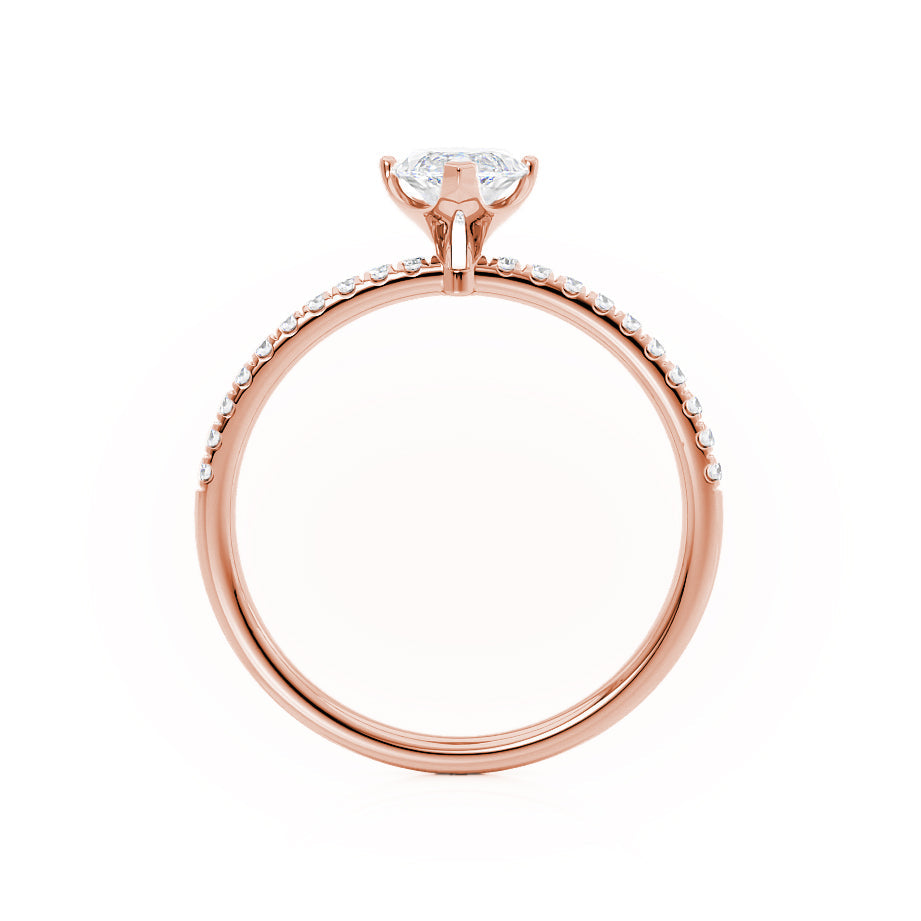 1 CT Marquise Pave Lab Grown Diamond Engagement Ring