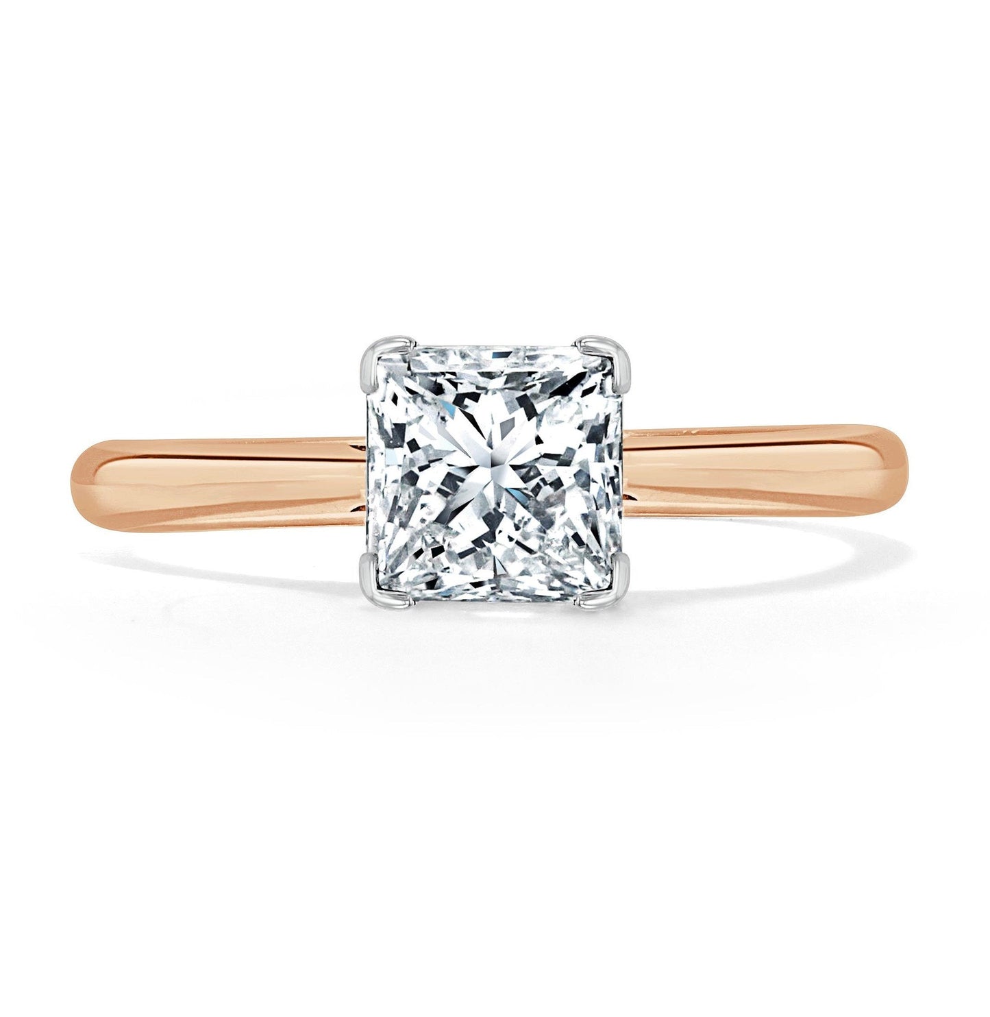 1.0 CT Cushion Cut Moissanite Solitaire Engagement Ring