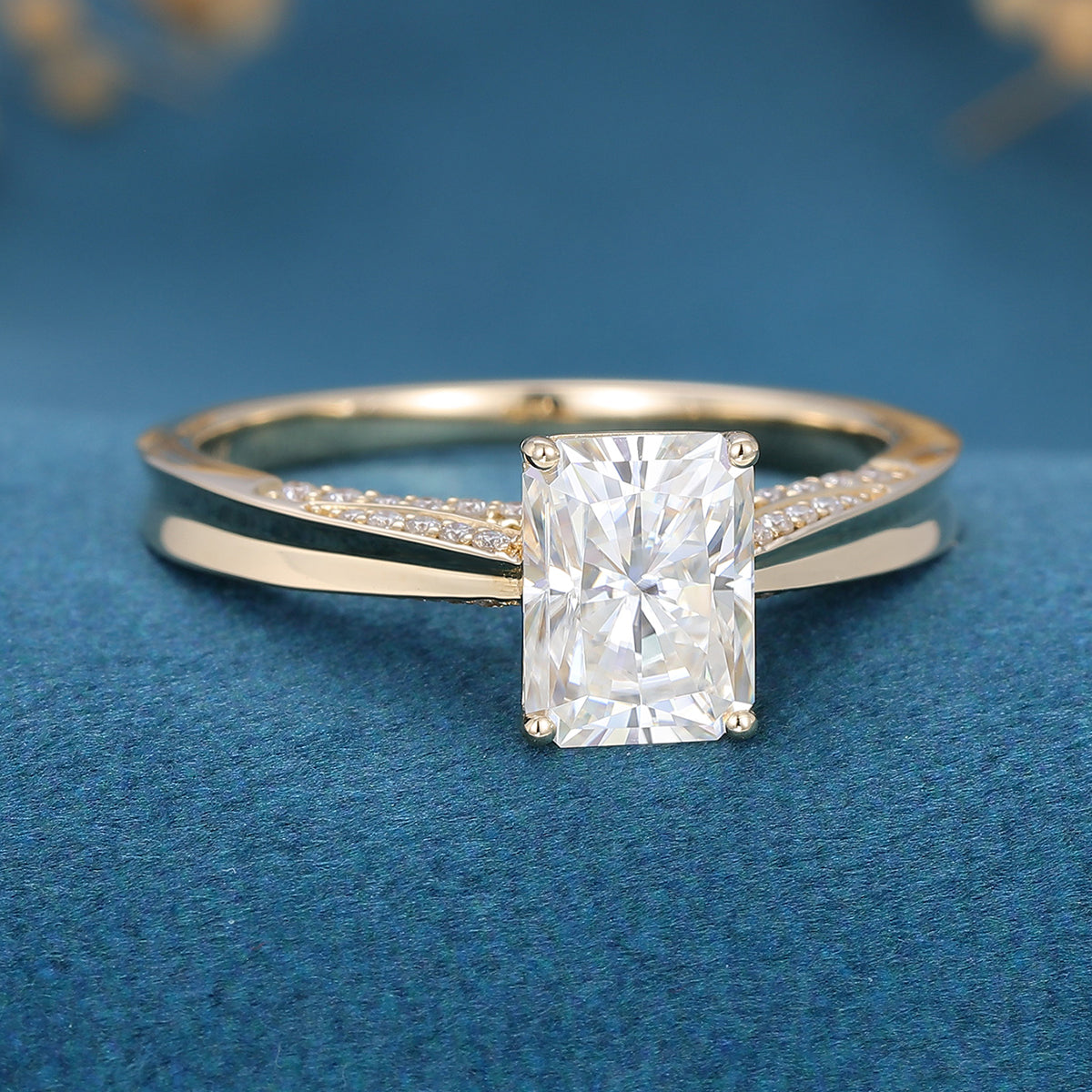 1.68 CT Radiant Shaped Moissanite Solitaire Engagement Ring