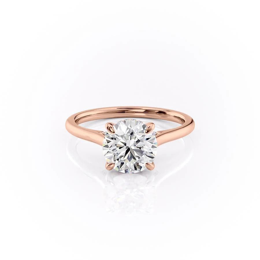 1.60 CT Round Cut Solitaire Hidden Halo Setting Moissanite Engagement Ring