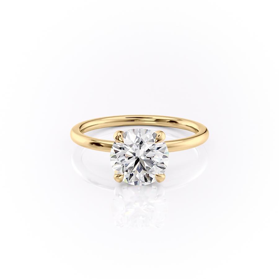 1.90 CT Round Cut Solitaire Hidden Halo Setting Moissanite Engagement Ring