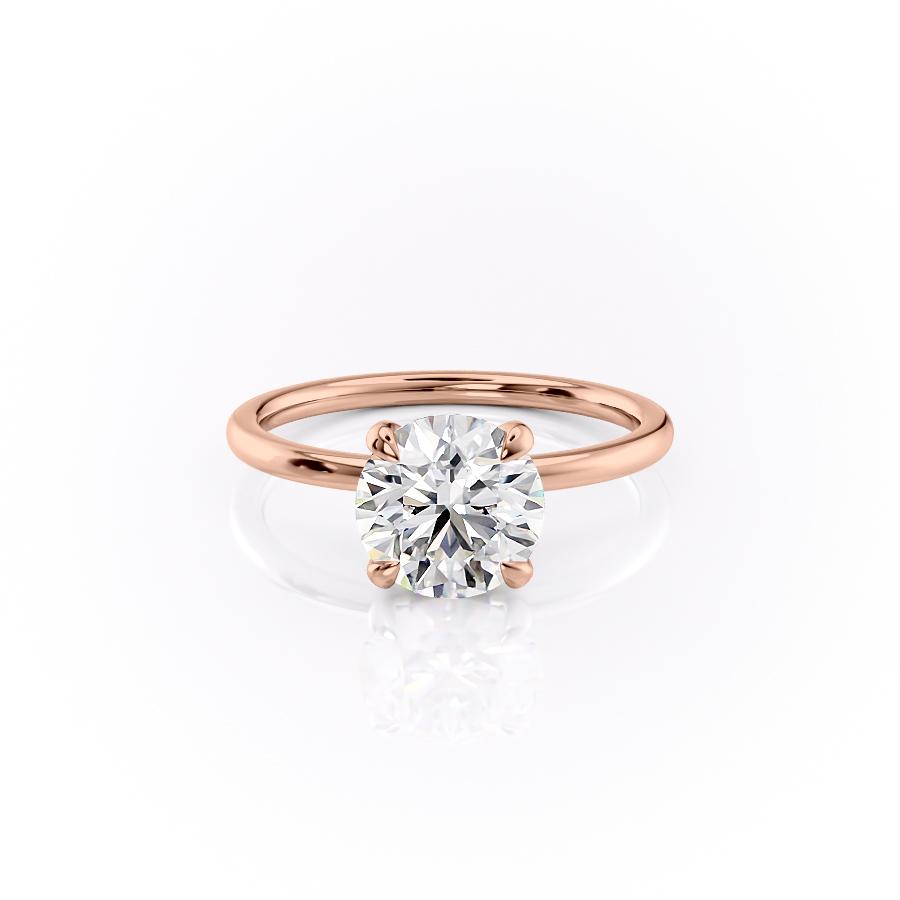 1.90 CT Round Cut Solitaire Hidden Halo Setting Moissanite Engagement Ring