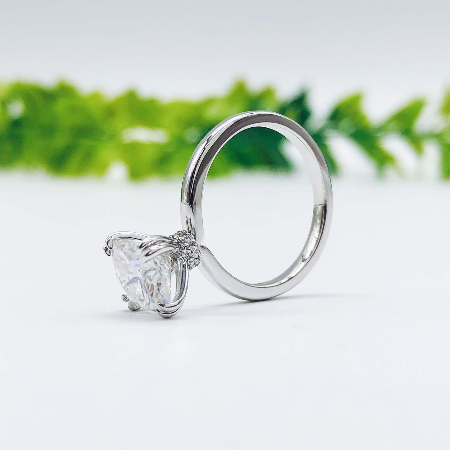 2.0 CT Cushion Cut Solitaire Moissanite Engagement Ring
