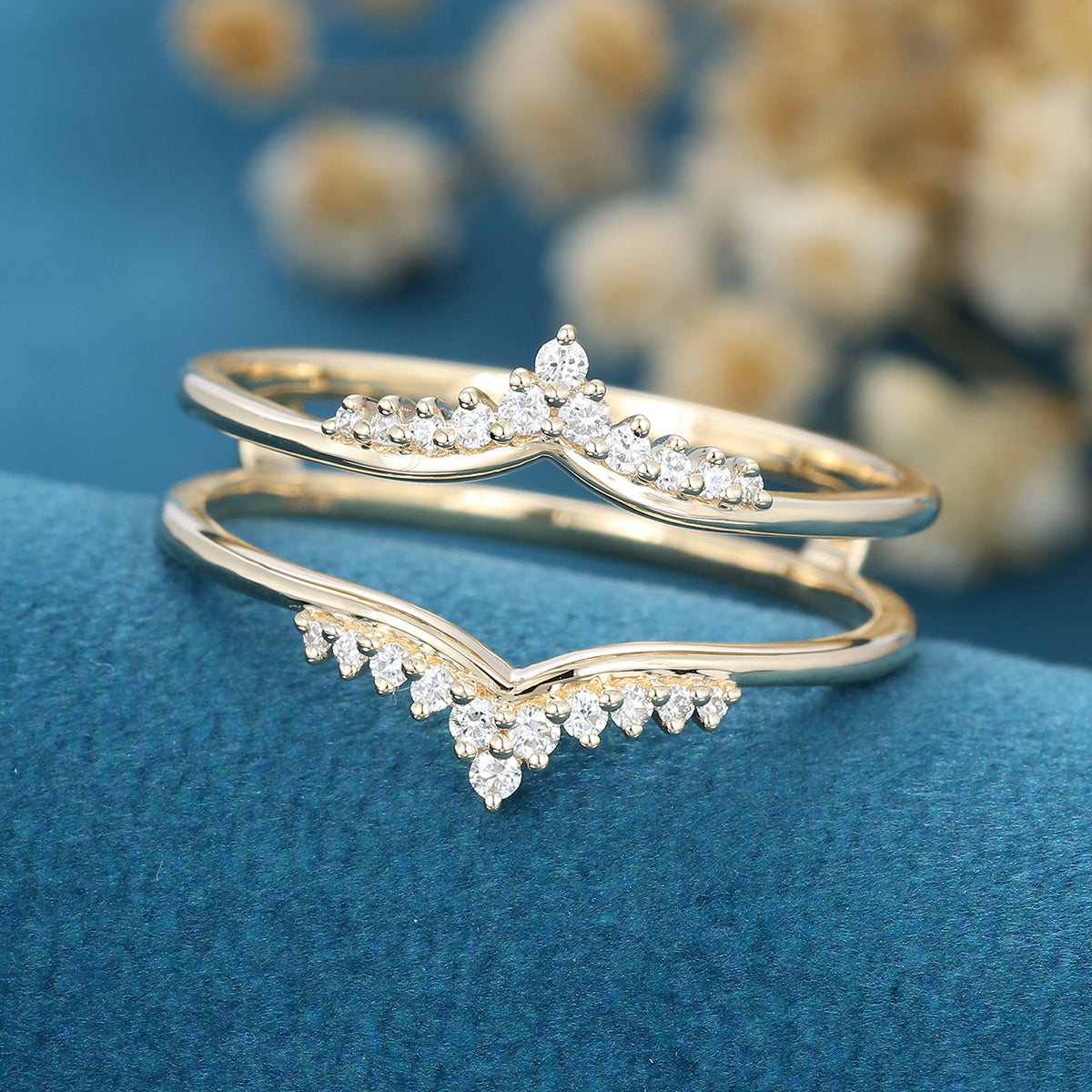3.50 CT Round Shaped Moissanite Unique Wedding Band
