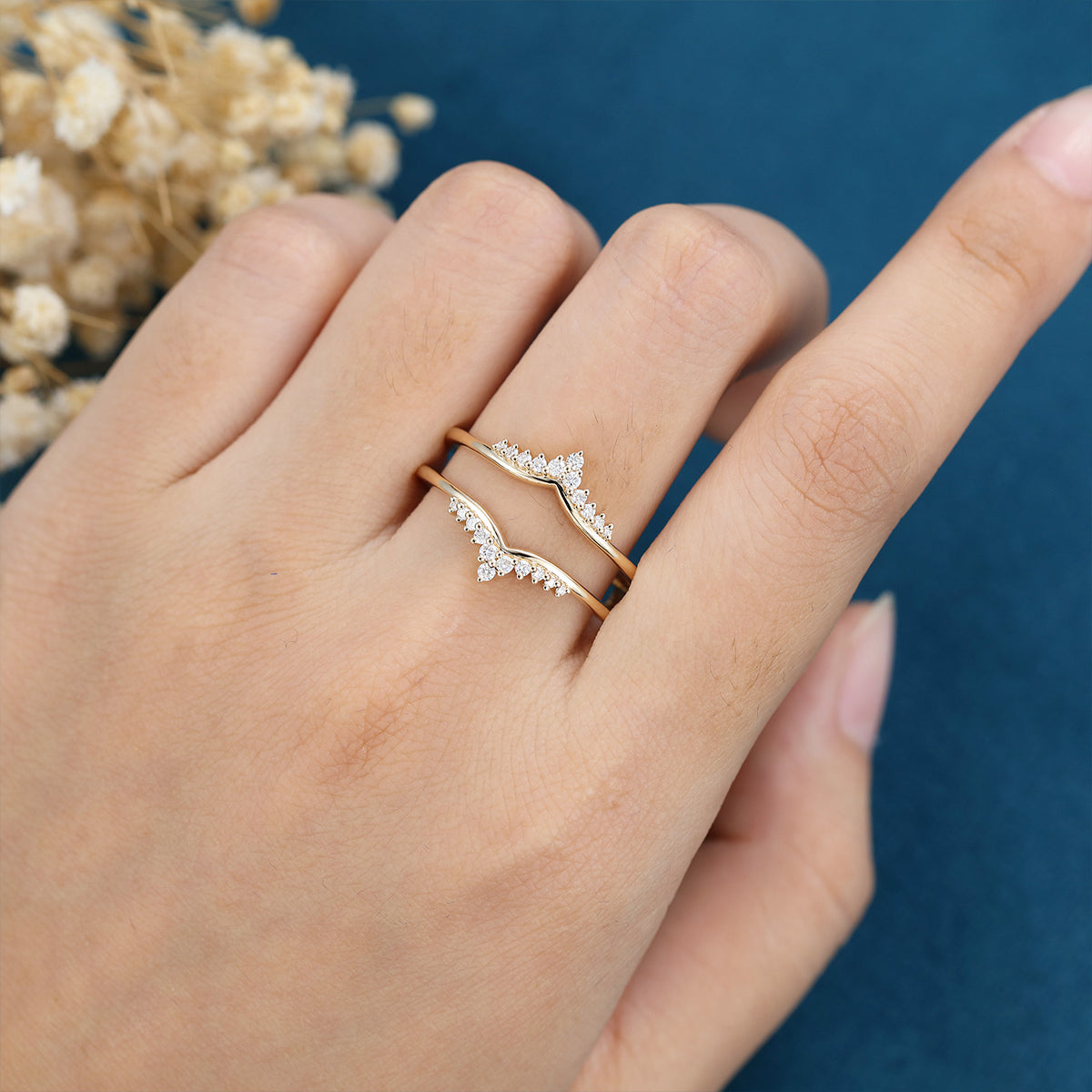 3.50 CT Round Shaped Moissanite Unique Wedding Band