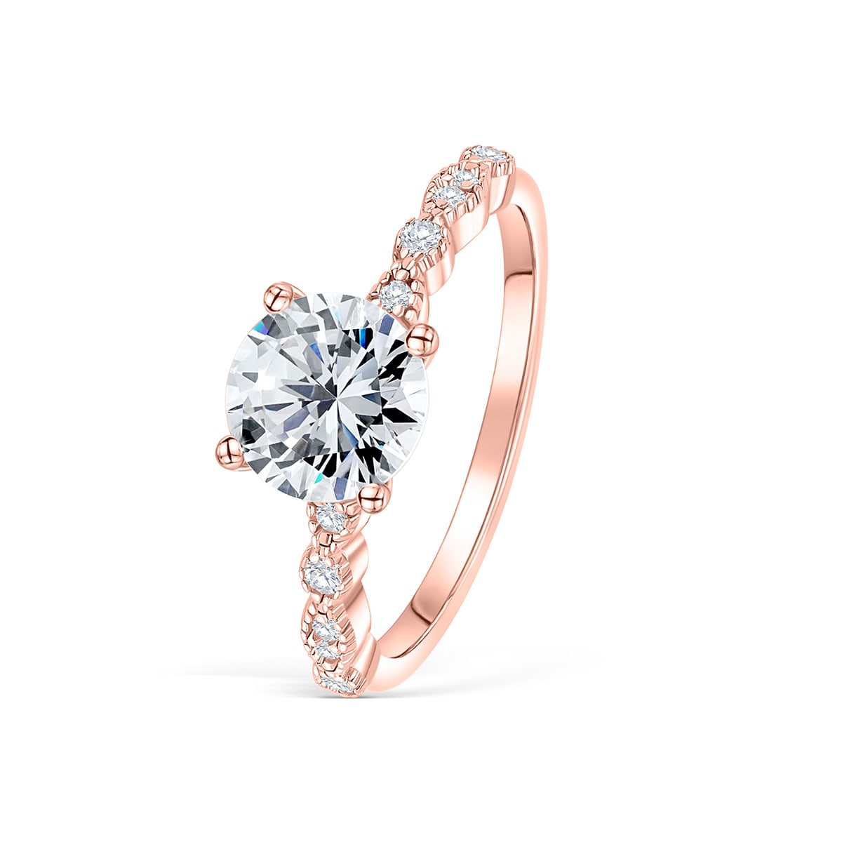 1.80 CT Round Cut Solitaire Moissanite Engagement Ring