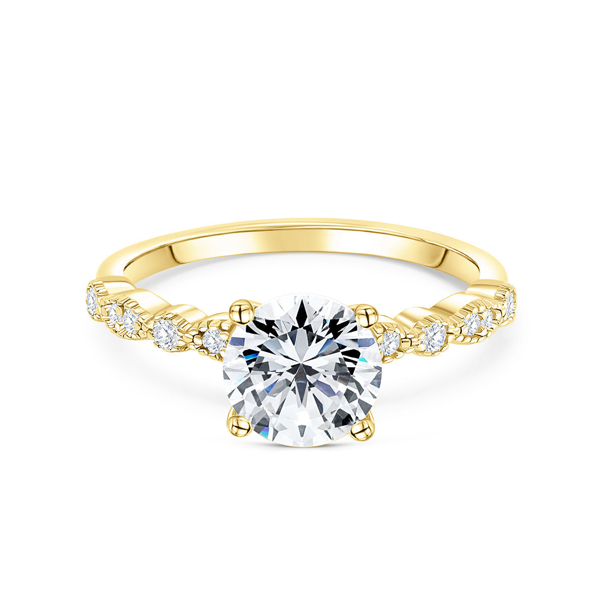 1.80 CT Round Cut Solitaire Moissanite Engagement Ring