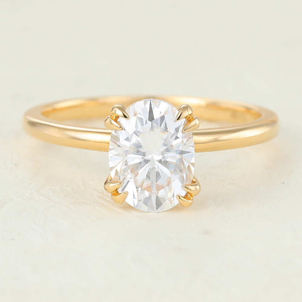 1.33 CT Oval Shaped Moissanite Solitaire Engagement Ring