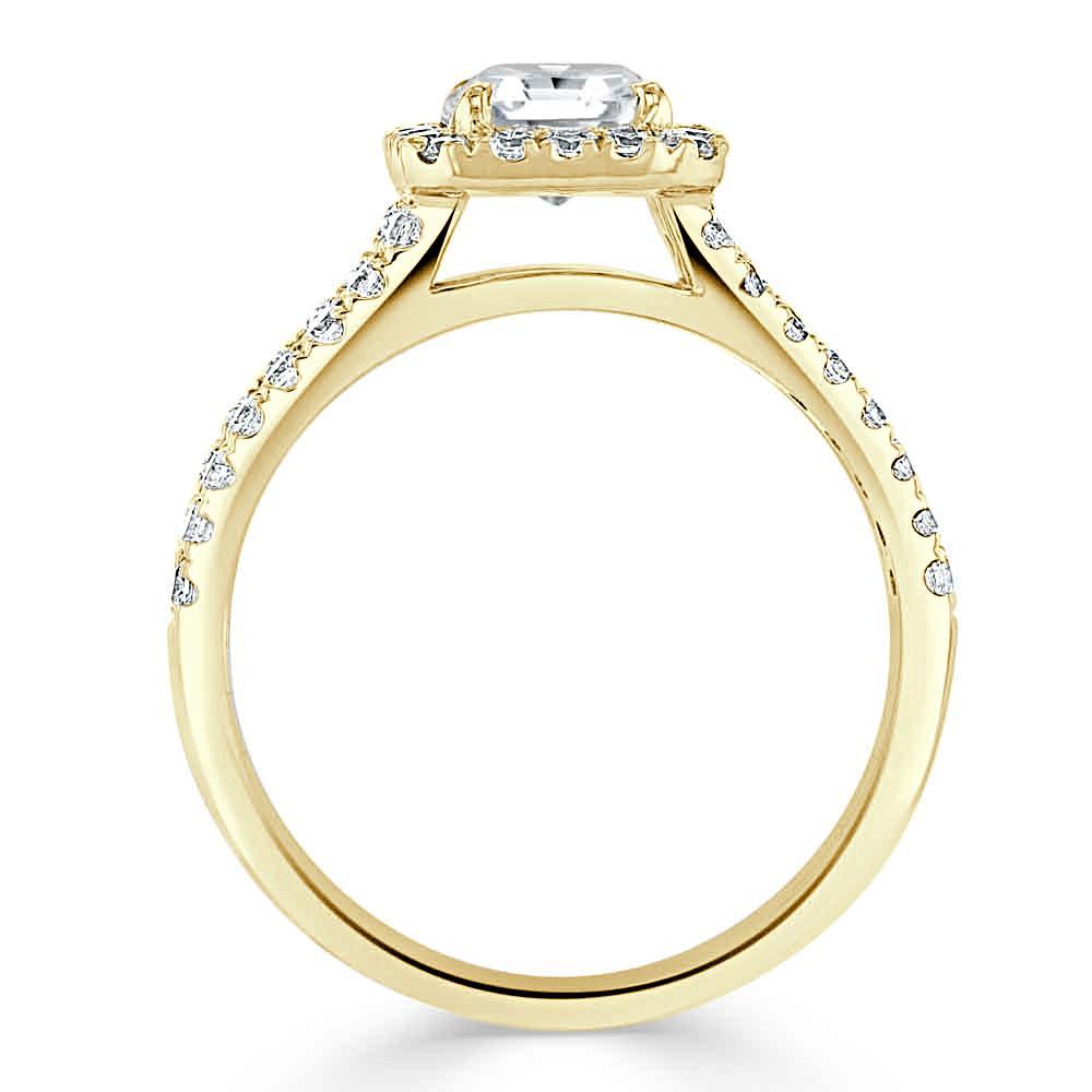 1.0 CT Asscher Cut Halo Split Shank Setting Moissanite Engagement Ring